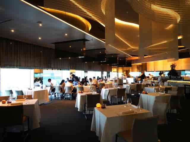 Stellar Restaurant: Upscale venue for business lunch and corporate events with ambient lighting.