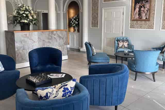 Elegant lounge in Old Palace Chester, ideal for networking events and meetings.