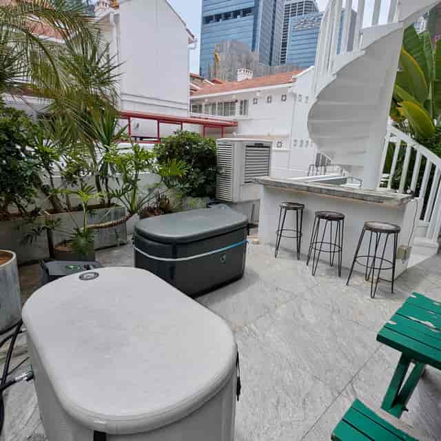 Garden Terrace at 21 Carpenter with industrial design for corporate events and networking spaces.