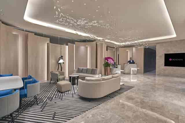 Bi-Monthly Boost networking event in sophisticated VIP lobby for corporate functions.