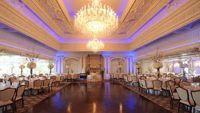 The Park Savoy Estate ballroom with grand chandeliers for luxury weddings and gala events.