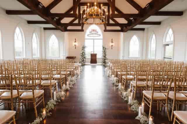 The Park Savoy Estate chapel with arched windows for luxury wedding ceremonies and events.