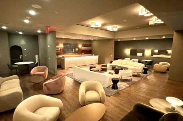 VIP room at GH Venues with lounge seating, ideal for corporate networking and event receptions.