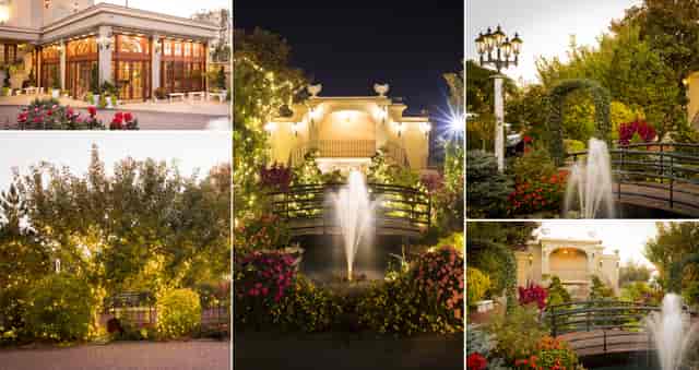 Garden Room at Jericho Terrace with lush landscaping, perfect for wedding and corporate events.