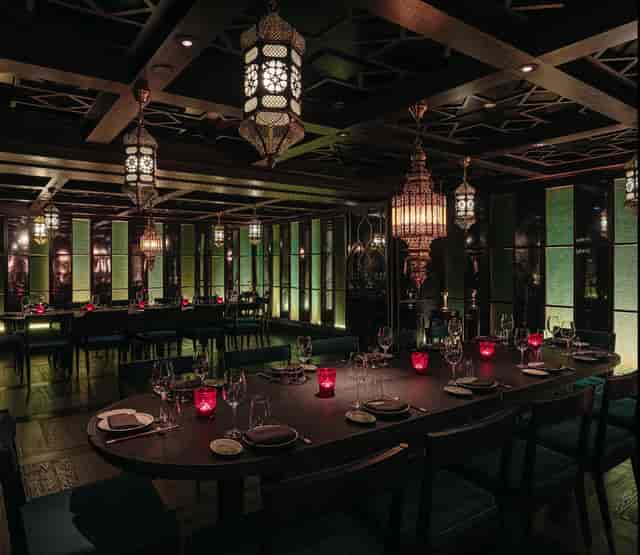 Hutong Dubai private dining room with mood lighting for VIP dinners and corporate retreats.