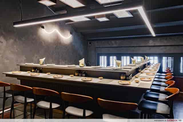 Private dining room at Toku Nori with intimate service counter for exclusive events.