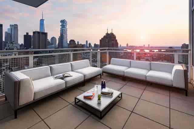 VIP lounge at NoMo SoHo Penthouse with skyline views for exclusive networking and sunset events.