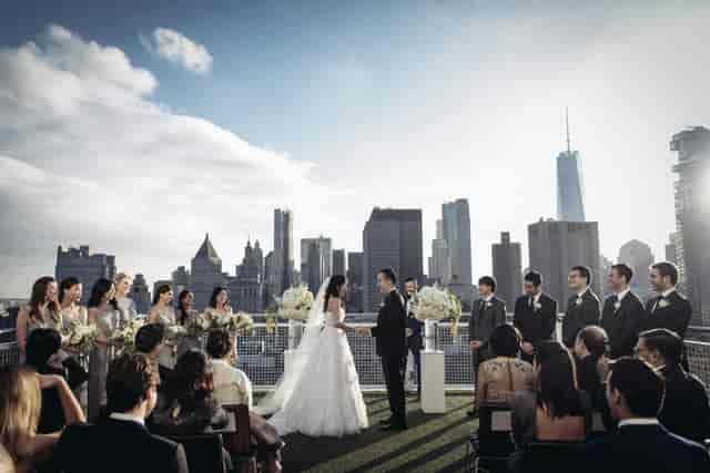 Rooftop terrace at NoMo SoHo with NYC skyline views for corporate events and luxury galas.