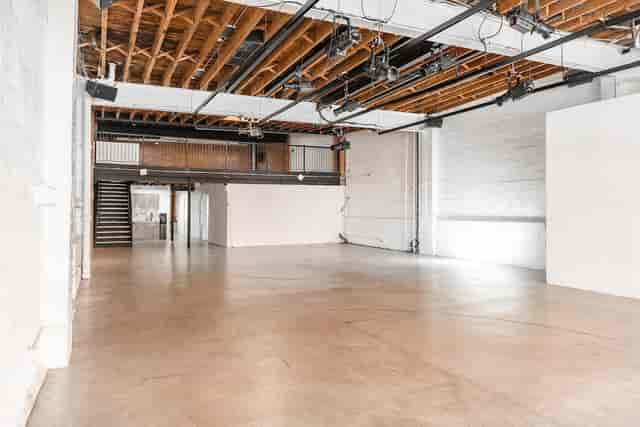 Industrial-chic venue at 45Grand with mezzanine for brand activations and gallery receptions.