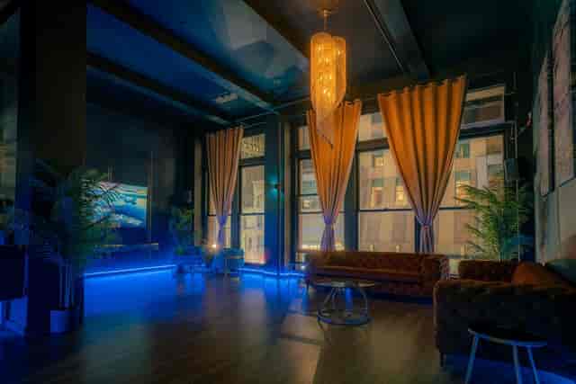 Luxury lounge at TEN32 Midtown with plush seating for VIP networking and corporate events.