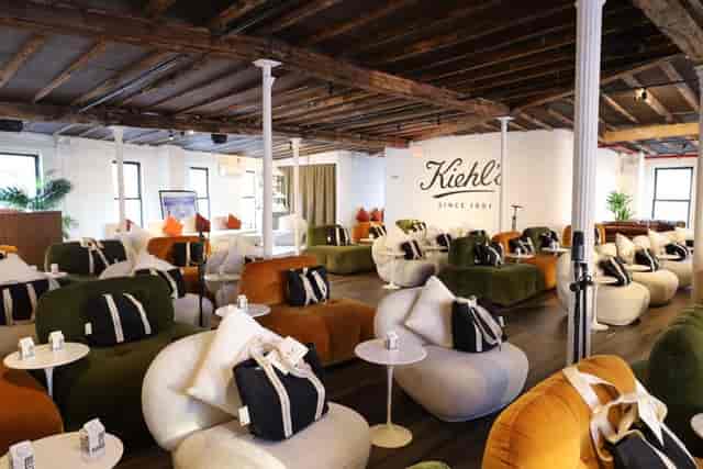 Modular lounge seating at Meatpacking Triangle Loft for corporate activations and panel events.
