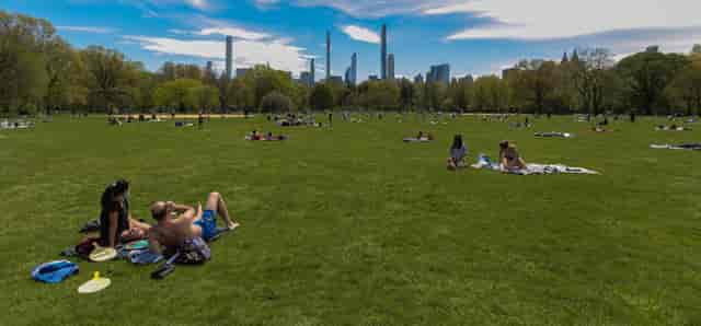 Great Lawn 1 Hotel Central Park with skyline views for corporate wellness or team building events.