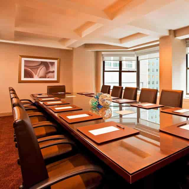 Boardroom in Westgate New York with leather seating for executive meetings and corporate events.