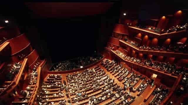 Experimental Theatre tiered auditorium for professional plenary sessions and keynote events.