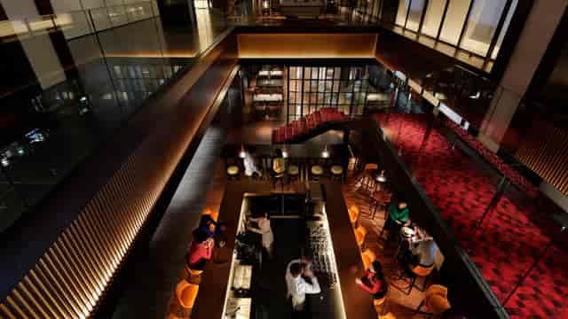 Upscale lounge at NAMIKI667 Ginza for high-end welcome reception and networking cocktail events.