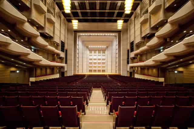 Bunkamura tiered auditorium with theater seating for large-scale keynotes and performances.