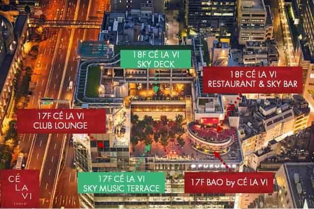 BAO by CÉ LA VI Tokyo rooftop venue for evening events and corporate receptions.
