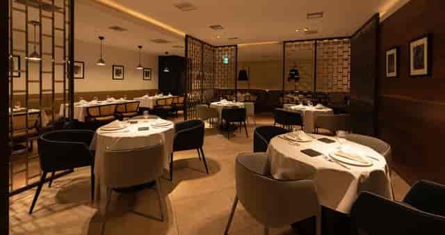 Upscale Portofino restaurant with professional table settings for corporate dinners and events.