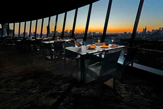 Panoramic skyline view at Hotel New Otani Tokyo for VIP receptions and corporate client dinners.