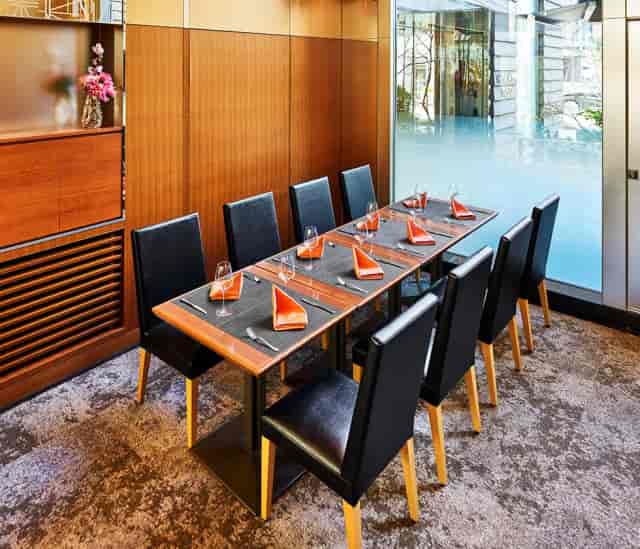 Semi-private dining at Hotel Niwa Tokyo for VIP dinners and executive working lunches.