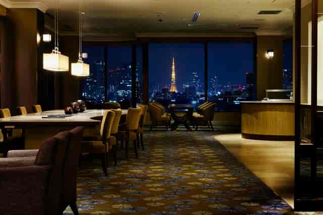 Rose Room executive boardroom with Tokyo skyline view for upscale corporate meetings.
