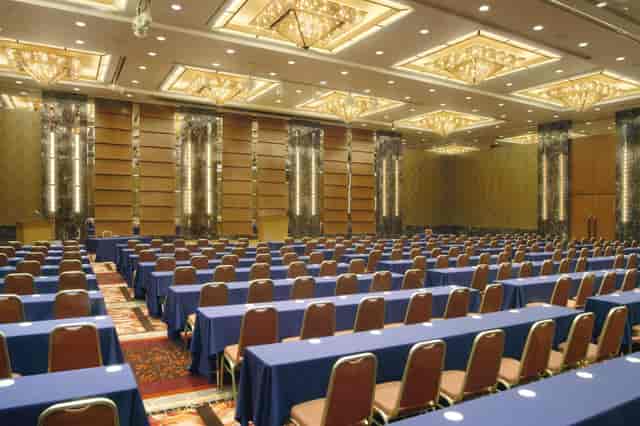 Royal Park Hotel ballroom in classroom setup for corporate training and seminars.