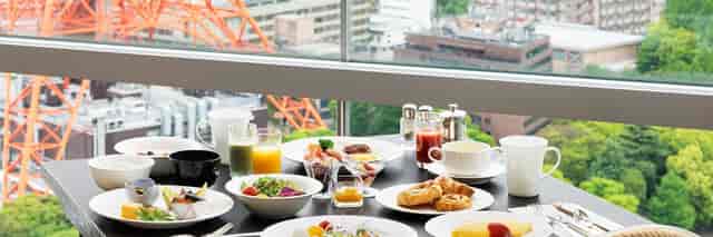 Plated breakfast in a Prince Park Tower Tokyo suite for executive boardroom meetings and events.