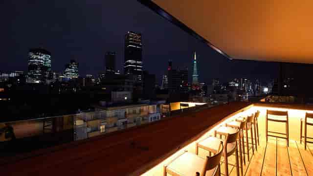 Tokyo Confidential rooftop bar with skyline view for VIP cocktail reception and corporate event.