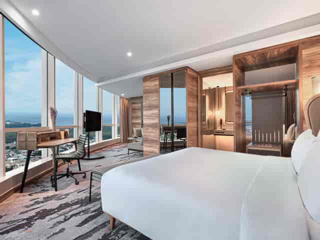 Executive guest room at Swissotel Jakarta PIK Avenue for business meetings and corporate events.