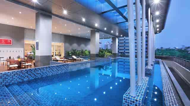 Upscale pool deck event space at Aston Kartika Grogol Hotel for corporate receptions and networking.