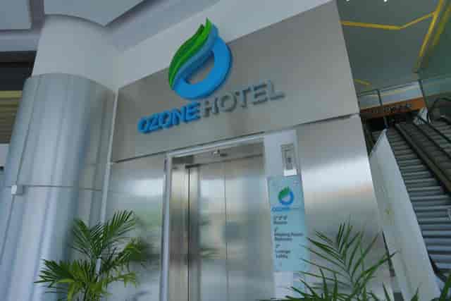 Function room at Ozone Hotel Jakarta with clear signage for corporate events and meetings.