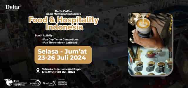 Interactive trade show booth with promotional activities at Jakarta International Expo exhibition.