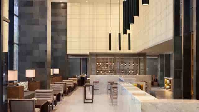 Modern pre-function area at Four Points Jakarta for upscale networking and corporate events.