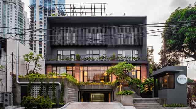Modern industrial rooftop venue in Jakarta for corporate retreats and networking mixers.