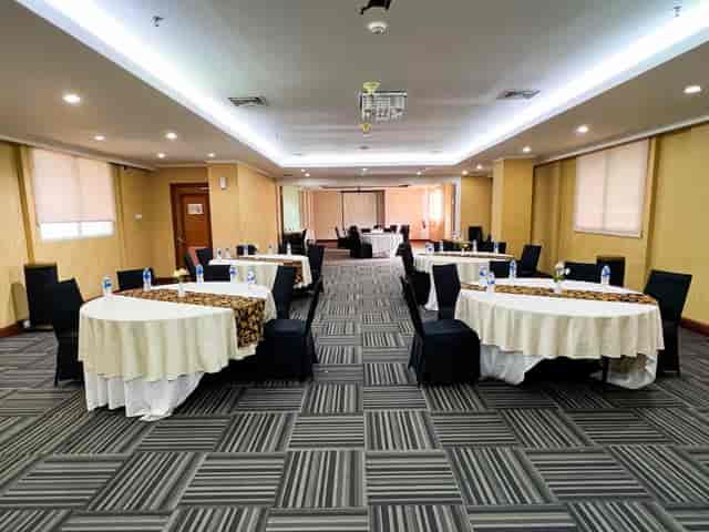 Arion Suites Hotel Kemang ballroom with banquet seating for corporate meetings and events.