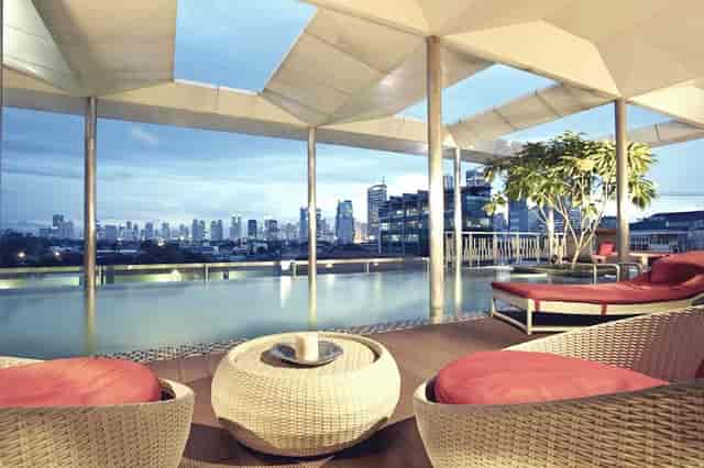 Luxury rooftop meeting room at Morrissey Hotel for corporate networking and VIP cocktail events.