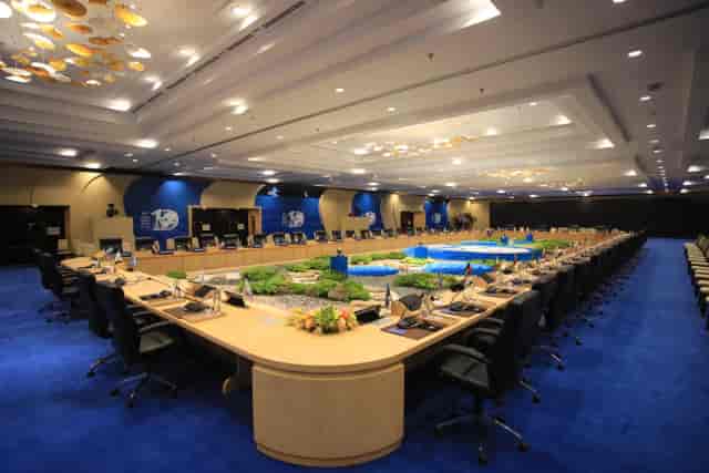 U-shaped conference boardroom at Bali International Convention Centre for corporate meetings.