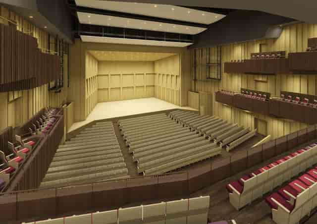 Tiered auditorium at LINE CUBE SHIBUYA, ideal for professional keynotes and theatrical events.