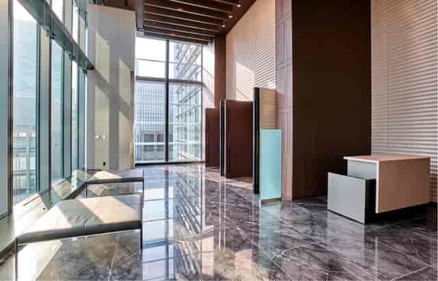 Nihonbashi Hall bright pre-function space for VIP check-in and corporate event registration.