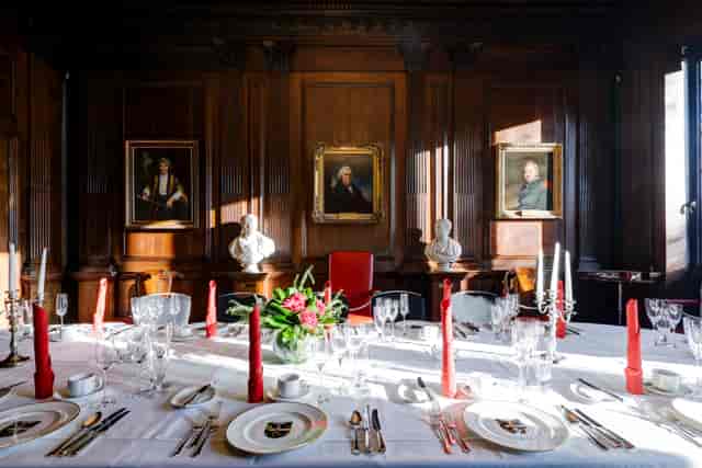 Elegant dining table in Censors' Room, RCP London for corporate dinners and gatherings.