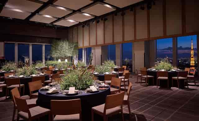 Andaz Tokyo banquet hall with Tokyo Tower view for premium corporate events and luxury galas.