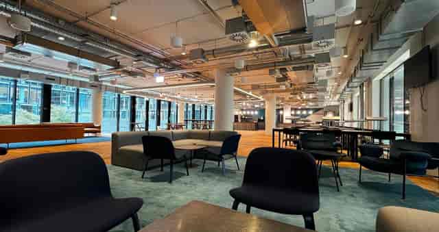 Modern breakout space at Mindspace Eurotheum for corporate events and networking.