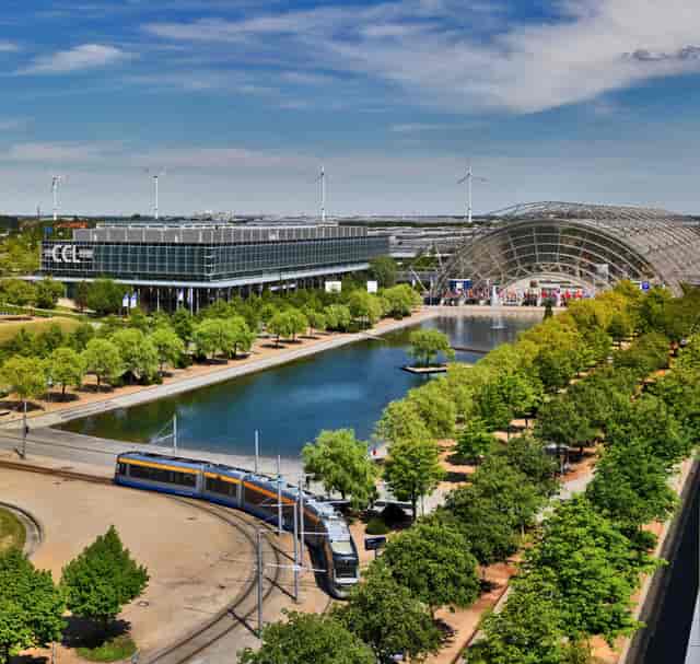 Leipziger Messe Outdoor Area 2: Modern convention campus for large-scale outdoor events.
