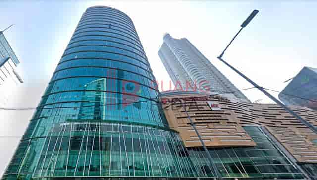 AXA Tower meeting rooms with modern glass facade for corporate conferences and exhibitions.