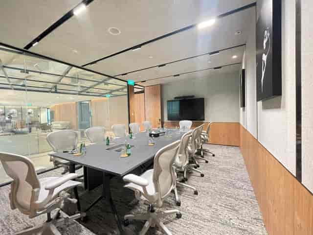 Boardroom at Ocean Financial Centre with ergonomic seating for executive meetings and strategy sessions.