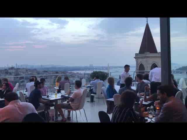 360 Istanbul rooftop venue for premium corporate sunset reception events.