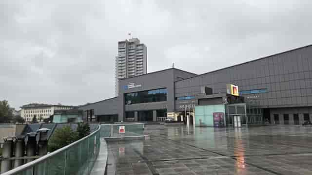 Emirgan Hall exterior: Istanbul convention center with paved plaza for event logistics.