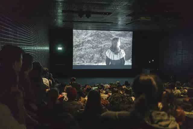 GÖSTERİM screening room with theater seating for film festivals and corporate events.