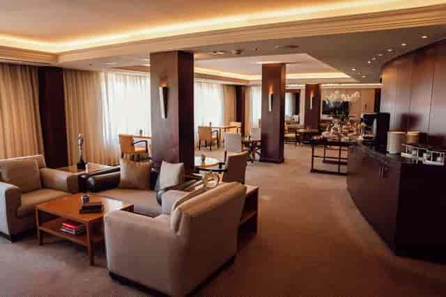 Grand Hyatt Istanbul pre-function area with modular seating for executive networking and breakouts.