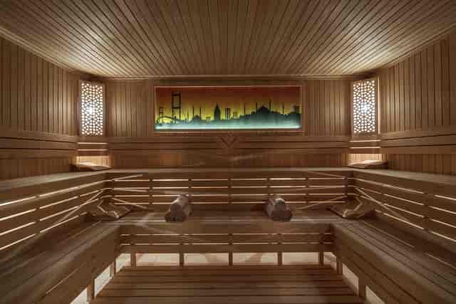 Luxury sauna at Topkapi Terrace, DoubleTree Istanbul: ideal for conference wellness events.